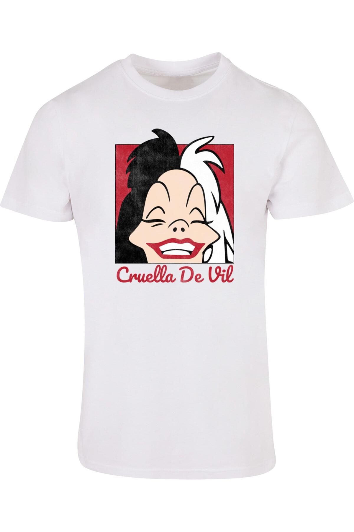 Bild von ABSOLUTE CULT 101 Dalmatiner Cruella De Vil Kopf Basic T-shirt für Herren - S