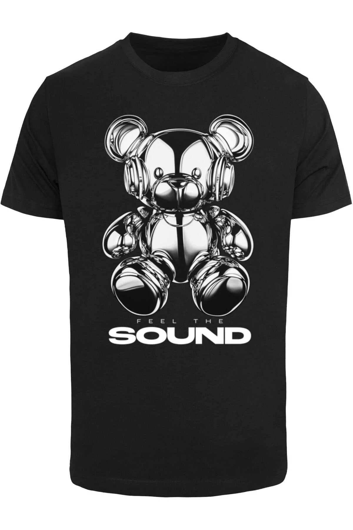Bild von Mister Tee Fühle Den Sound Chrome Bear T-shirt für Herren - 2XL