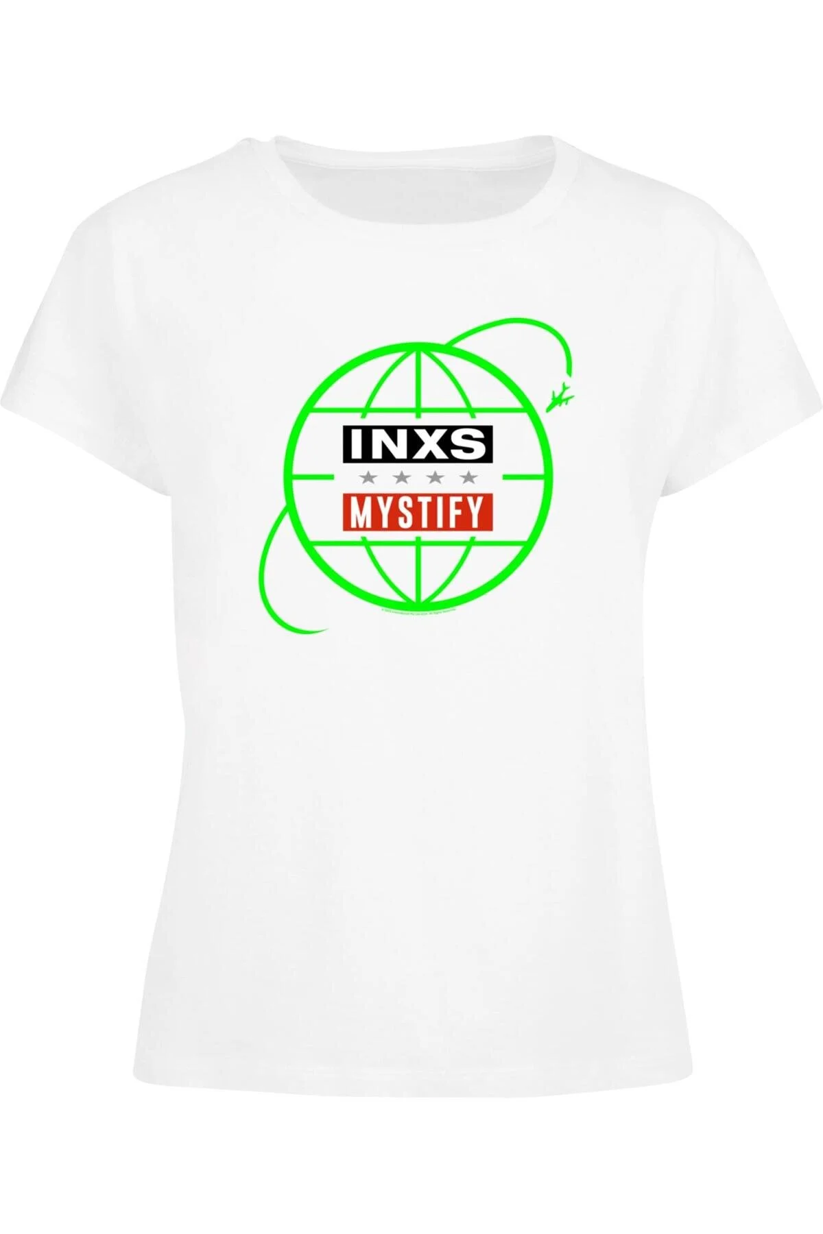Bild von Merchcode Inxs Mystify Globe Art Box Tee für Damen - 4XL