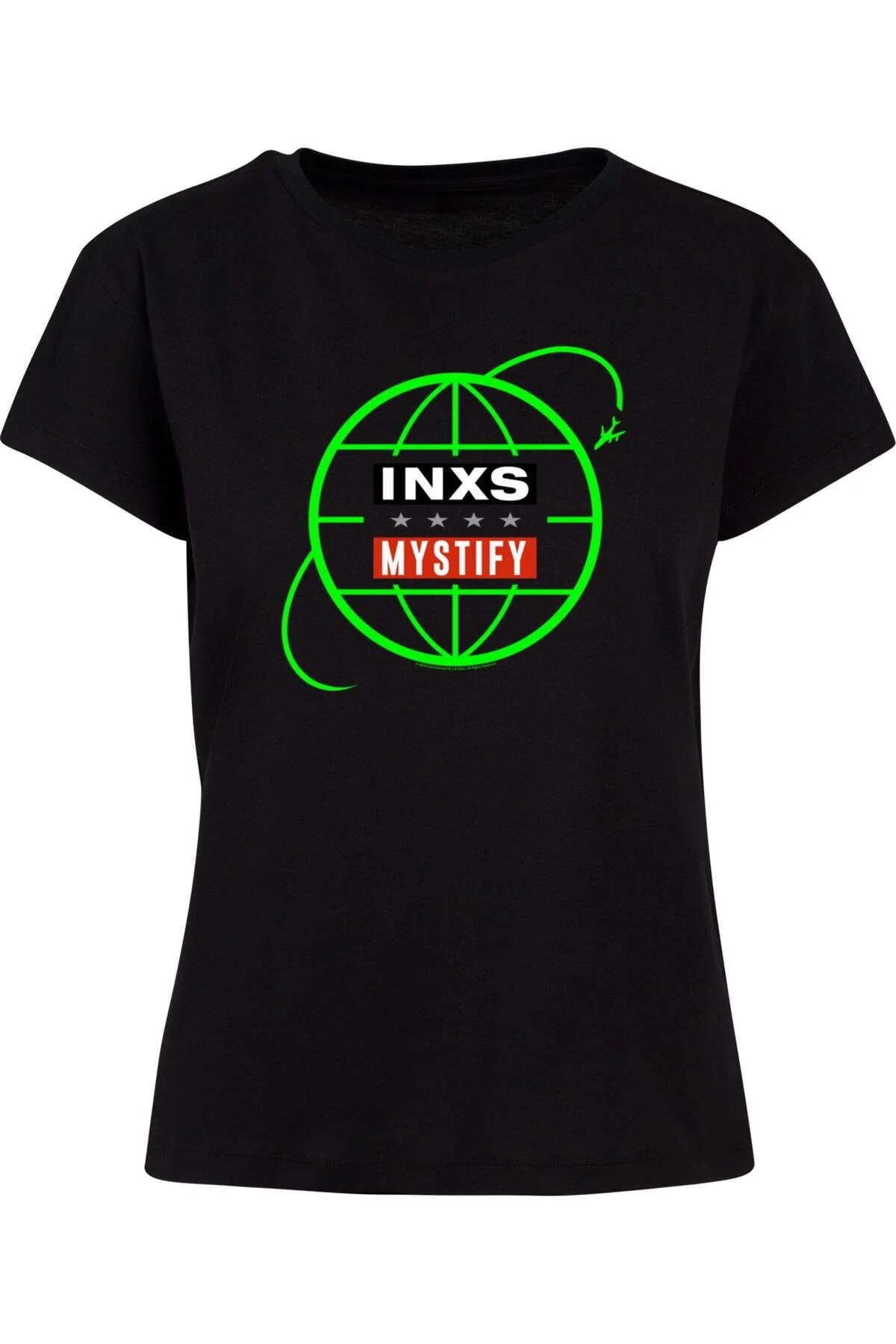 Bild von Merchcode Inxs Mystify Globe Art Box Tee für Damen - XS