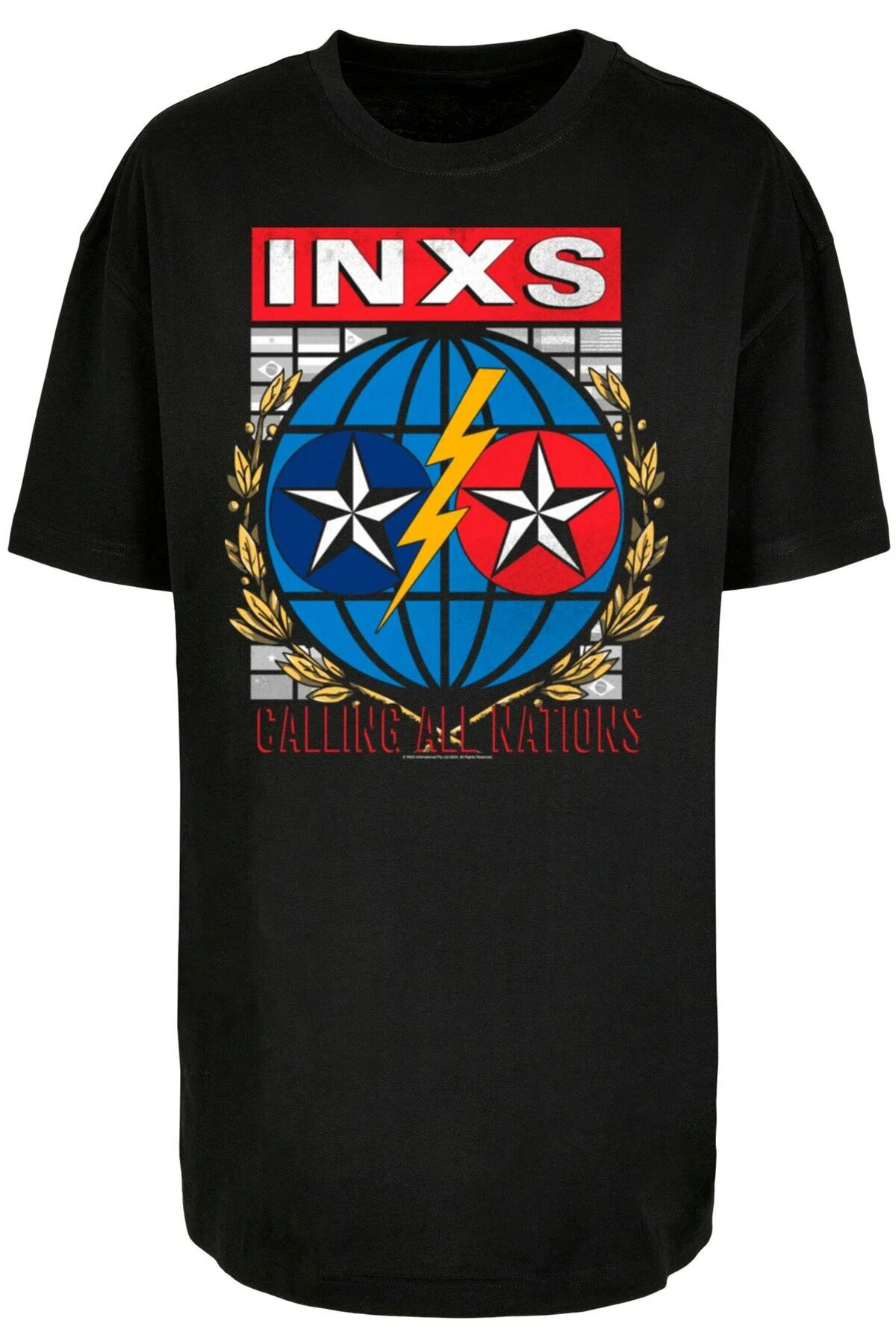 Bild von Merchcode Inxs Calling All Nations Übergroßes Boyfriend-t-shirt für Damen - 2XL