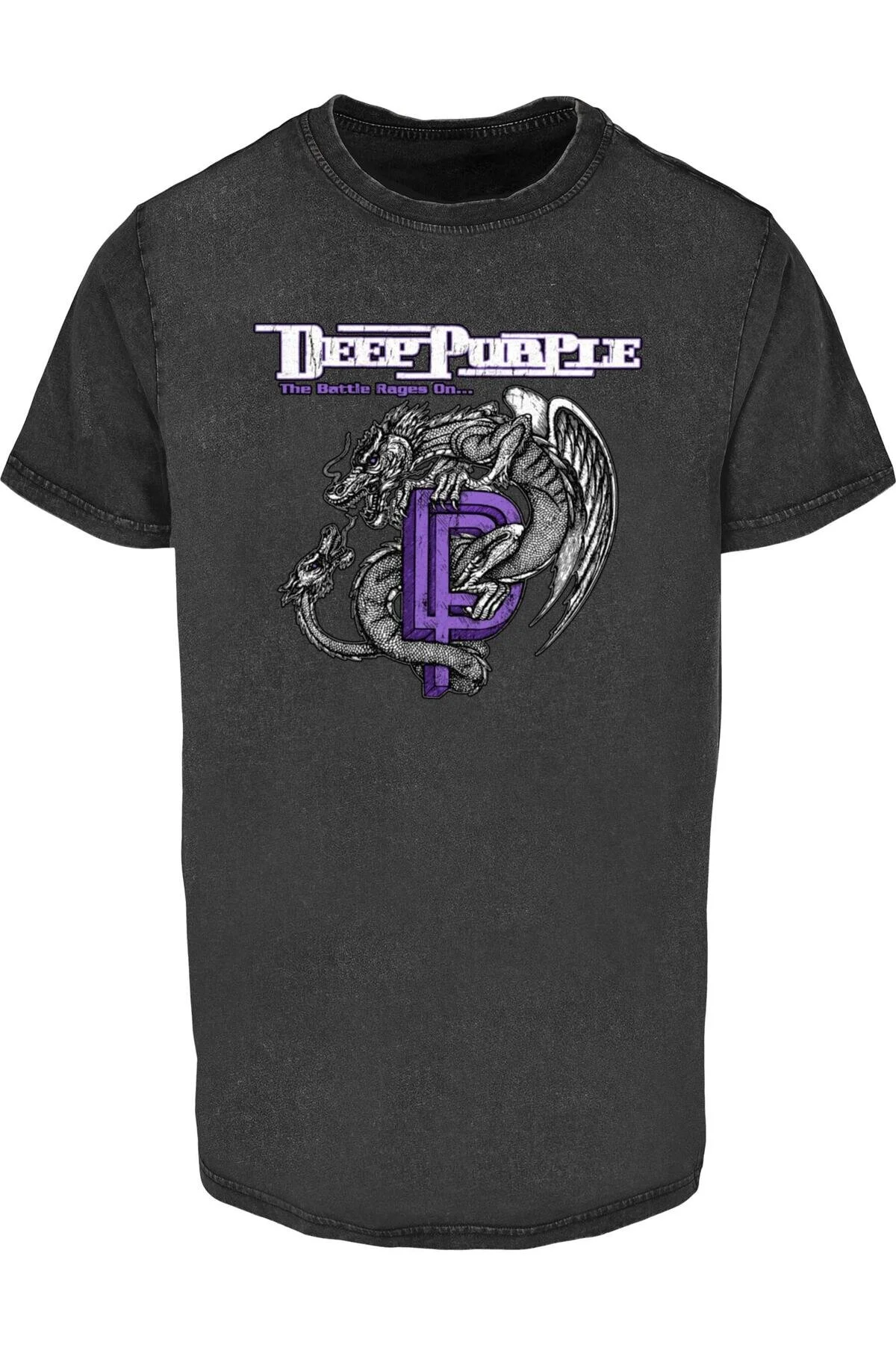 Bild von Merchcode Deep Purple Dragon Acid Wash T-shirt für Herren - L