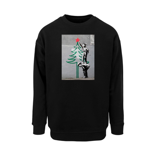 Bild von Merchcode Banksy Weihnachtsbaum T-Shirt - 2XL in Schwarz