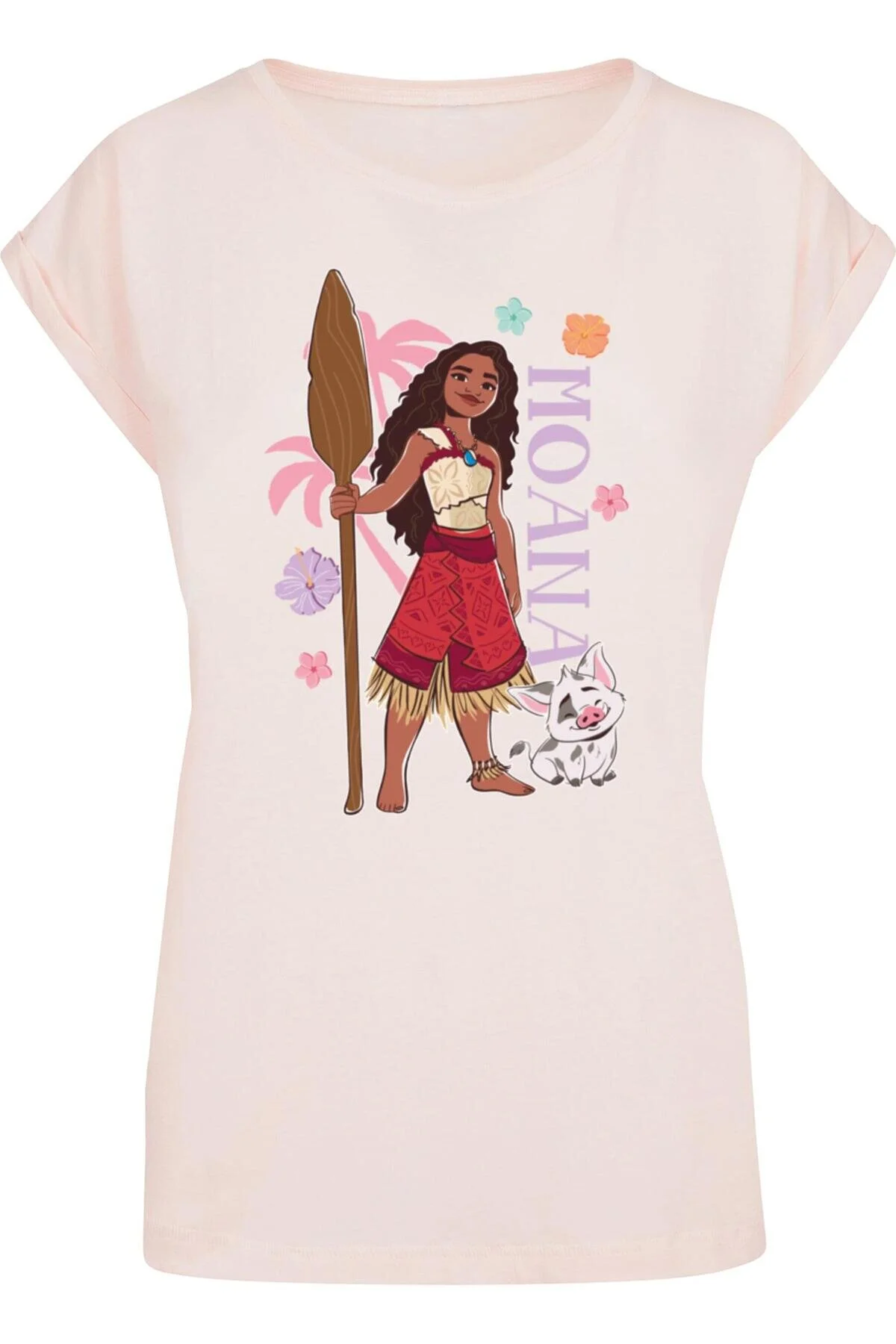 Bild von ABSOLUTE CULT Ladies Moana Moana With Pua T-shirt für Damen - 4XL
