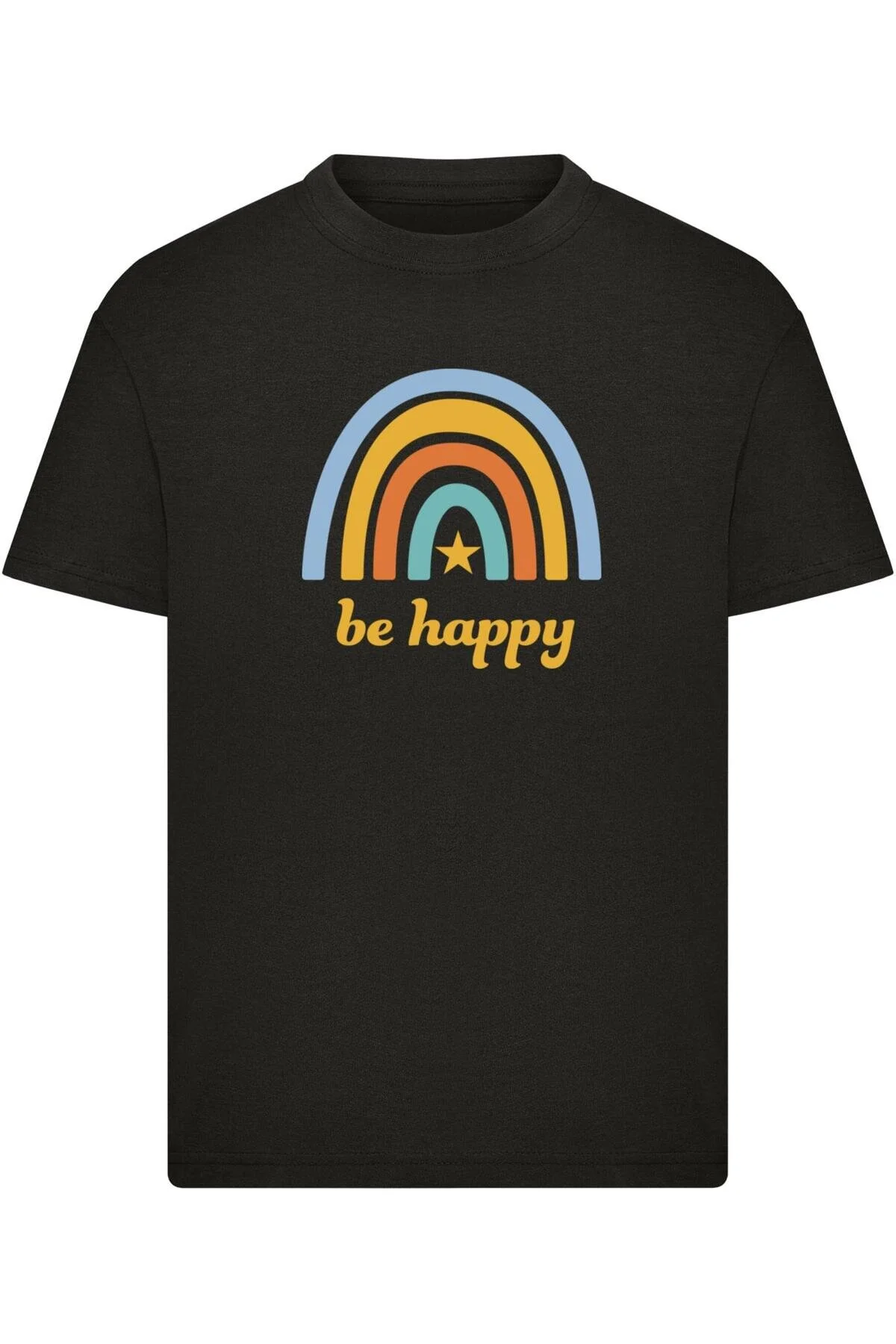 Bild von Merchcode Kids Be Happy Rainbow Basic T-shirt für Herren - 110