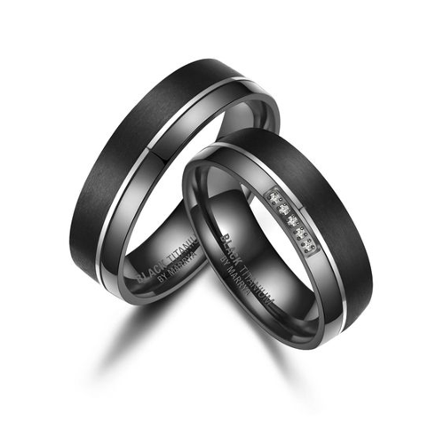 Bild von Trauring MARRYA "BLACK TITANIUM" – Elegante Ringe für jeden Anlass
