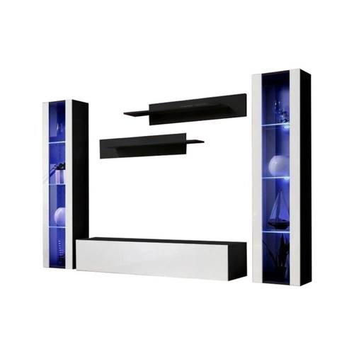 Bild von Xlmoebel Wohnzimmer-Set Designer Wandregal TV-Halterung Holz Regal