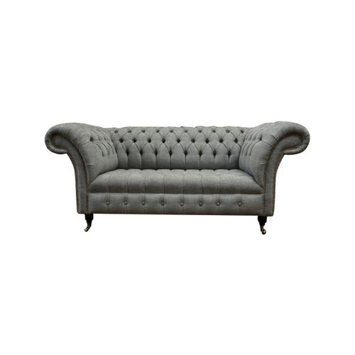 Bild von Xlmoebel Chesterfield-Sofa Leder Couch 2-Sitzer Grau