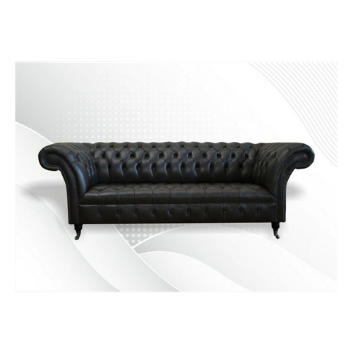 Bild von Xlmoebel Sofa Dreisitzer Chesterfield-Sofa in Schwarz mit Stoffbezug