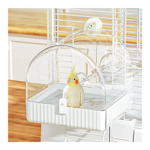 Bild von LuxusKollektion Vogelkäfig Vogelbad Multifunktions-Hängendes 3-in-1 Badehaus für Unzertrennliche