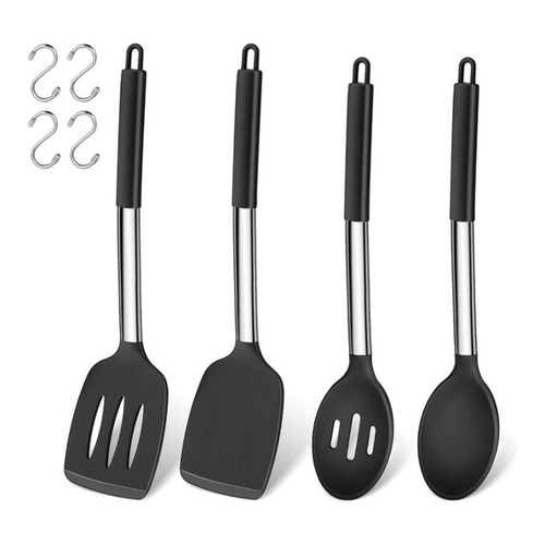 Bild von LuxusKollektion Kochbesteckhalter Küchenhelfer Set 4-teilig Silikon Pfannenwender Kochlöffel