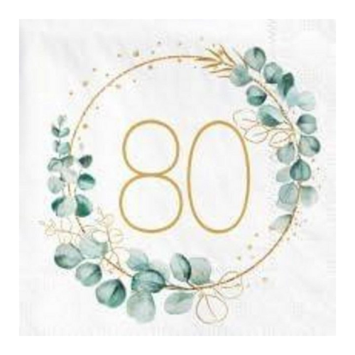 Bild von Elegante Servietten für den 80. Geburtstag