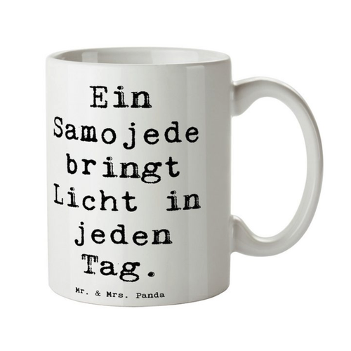 Bild von Mr. & Mrs. Panda Tasse Spruch Samojede Licht - Weiß