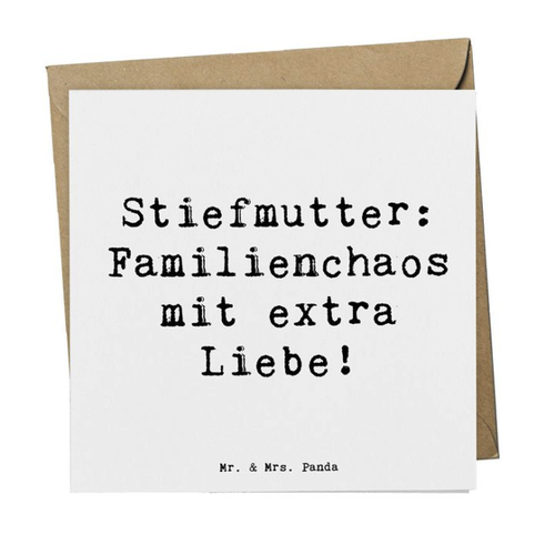 Bild von Mr. & Mrs. Panda Grußkarte für Stiefmütter – Ein liebevolles Geschenk