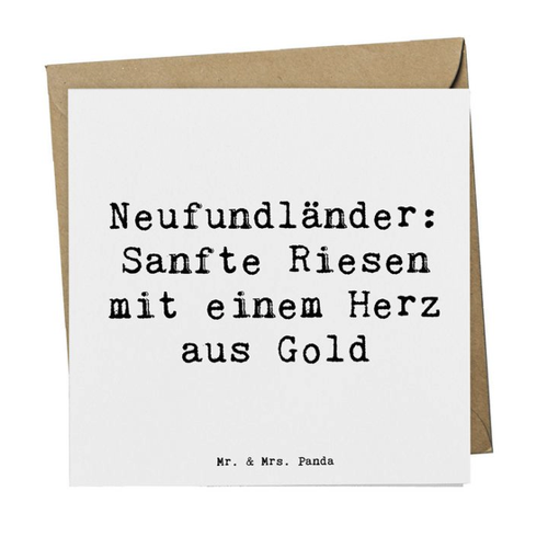 Bild von Mr. & Mrs. Panda Grußkarte Spruch Neufundländer Liebe - Weiß
