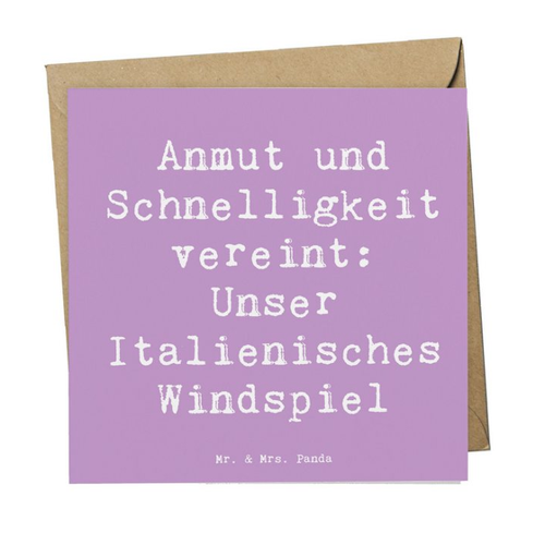 Bild von Mr. & Mrs. Panda Grußkarte Spruch Italienisches Windspiel - Lavendeltraum