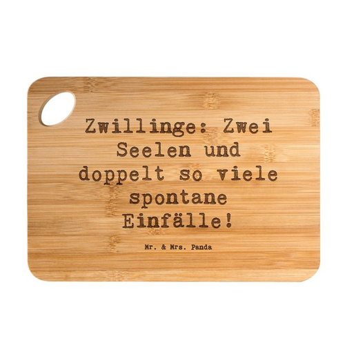 Bild von Mr. & Mrs. Panda Servierbrett Spruch Zwillinge Abenteuer