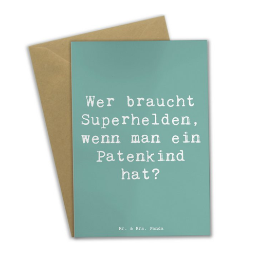 Bild von Mr. & Mrs. Panda Grußkarte Spruch Patenkind Wunder - Meeresbrise