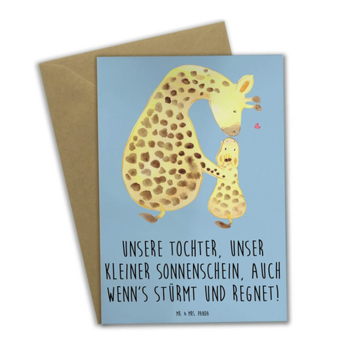 Bild von Mr. & Mrs. Panda Grußkarte Tochter Sonnenschein - Blau Pastell