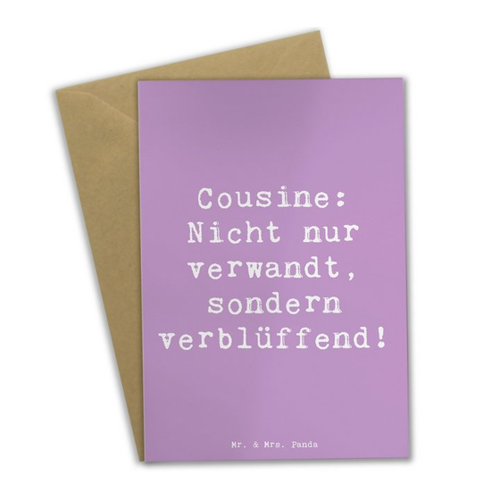 Bild von Mr. & Mrs. Panda Grußkarte Spruch Cousine Wunder - Lavendeltraum