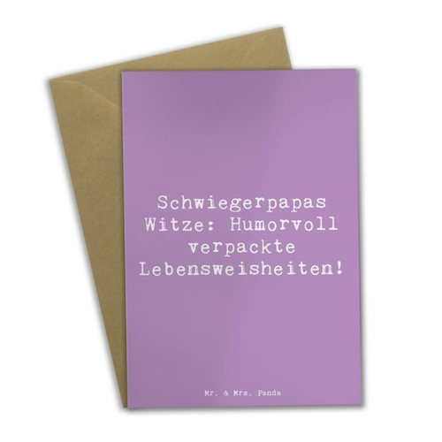 Bild von Mr. & Mrs. Panda Grußkarte Spruch Schwiegerpapa Witze - Lavendeltraum