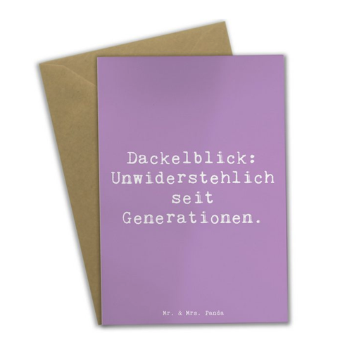 Bild von Mr. & Mrs. Panda Grußkarte Spruch Kurzhaardackel - Lavendeltraum