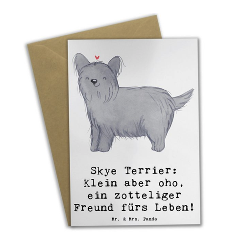 Bild von Mr. & Mrs. Panda Grußkarte Skye Terrier Freund – Ein hochwertiges Geschenk für Tierliebhaber