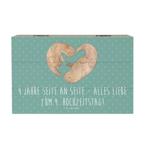 Bild von Mr. & Mrs. Panda Dekokiste – Erinnerungsbox für den 4. Hochzeitstag