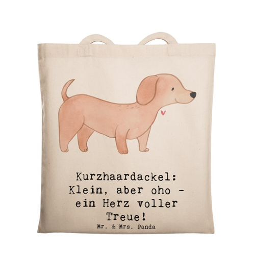 Bild von Mr. & Mrs. Panda Tragetasche Kurzhaardackel Herz - Transparent