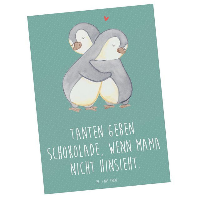 Bild von Mr. & Mrs. Panda Postkarte Tanten geben Schokolade, wenn Mama nicht hinsieht. - Meeresbrise - Ge