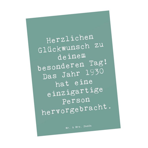 Bild von Mr. & Mrs. Panda Postkarte zum 1930 Geburtstag - Meeresbrise
