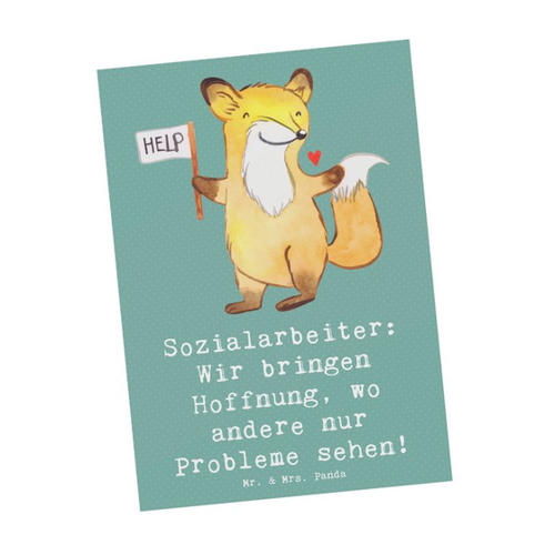 Bild von Mr. & Mrs. Panda Postkarte Sozialarbeiterin - Ein liebevolles Geschenk für besondere Anlässe