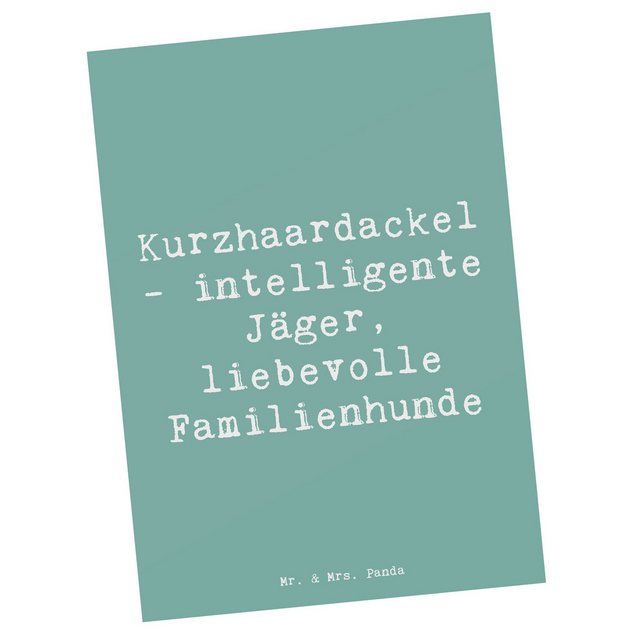Bild von Mr. & Mrs. Panda Postkarte Spruch Kurzhaardackel Liebe - Meeresbrise - Geschenk, anpassungsfähig