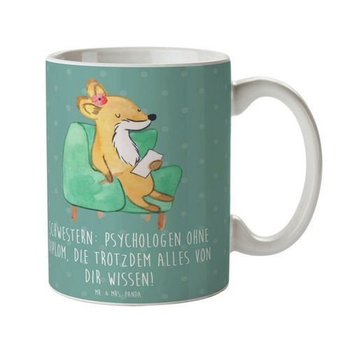 Bild von Mr. & Mrs. Panda Tasse Schwestern Psychologen - Meeresbrise