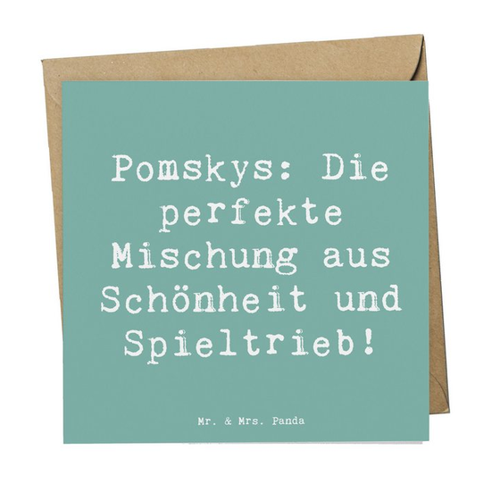 Bild von Mr. & Mrs. Panda Grußkarte Spruch Pomsky Perfektion - Meeresbrise
