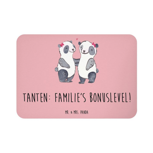 Bild von Mr. & Mrs. Panda Magnet Tante Bonuslevel - Rot Pastell