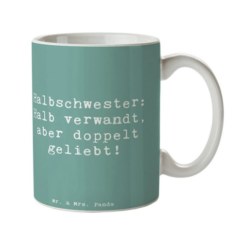 Bild von Mr. & Mrs. Panda Tasse Spruch Liebe Halbschwester – Meeresbrise