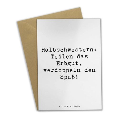 Bild von Mr. & Mrs. Panda Grußkarte Spruch Halbschwester Freude