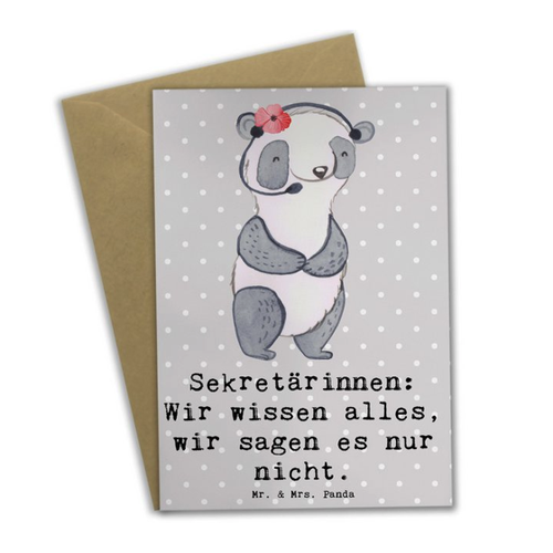 Bild von Mr. & Mrs. Panda Grußkarte für Sekretärinnen