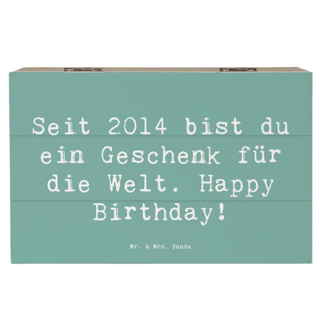 Bild von Mr. & Mrs. Panda Dekokiste 19 x 12 cm Spruch 2014 Geburtstag Geschenk - Meeresbrise - seit 2014 (1 St)