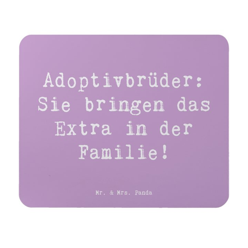 Bild von Mr. & Mrs. Panda Mauspad mit Spruch für Adoptivbrüder - Lavendeltraum
