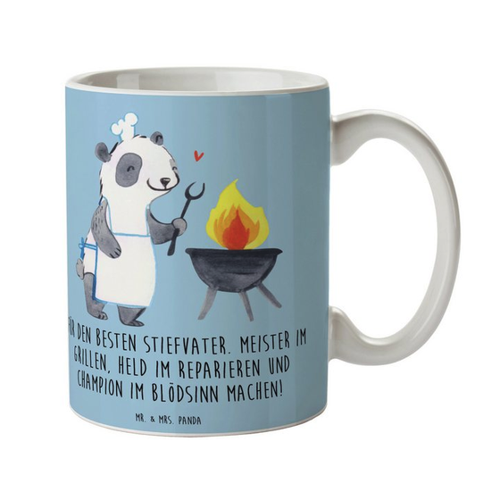 Bild von Mr. & Mrs. Panda Tasse Bester Stiefvater - Blau Pastell