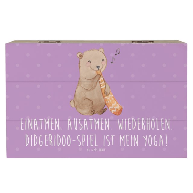 Bild von Mr. & Mrs. Panda Dekokiste 19 x 12 cm Didgeridoo Yoga - Lavendeltraum - Geschenk, Meditation, Ho (1 St)