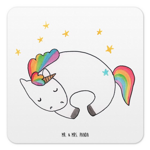 Bild von Mr. & Mrs. Panda 10er Set Untersetzer Set Einhorn Nacht - Geschenk, Unicorn, Einhörner, Untersetzer für Gläser, Einhorn Deko, Untersetzer Filz,