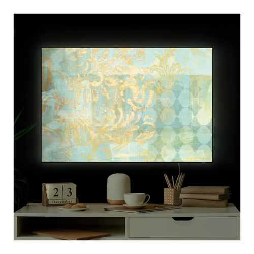 Bild von LED-Wechselbild Marokkanische Collage in Gold und Türkis