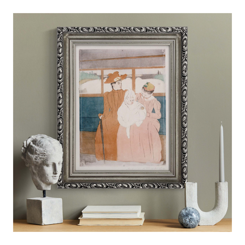 Bild von Gerahmtes Leinwandbild Mary Cassatt - Im Omnibus