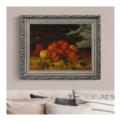 Bild von Gerahmtes Leinwandbild Gustave Courbet - Apfelstillleben