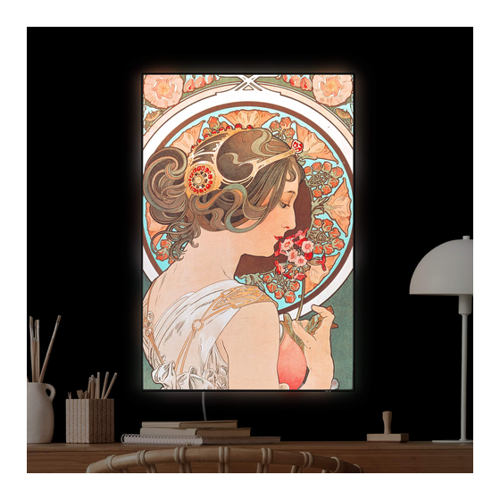 Bild von LED-Wechselbild Alfons Mucha - Schlüsselblume