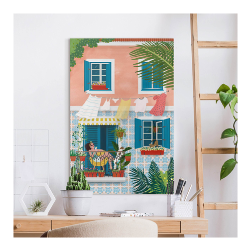 Bild von Leinwandbild Sommer auf dem Balkon – Der Blickfang für Ihr Zuhause