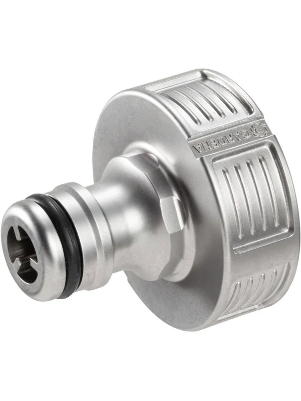 Bild von Gardena Premium Hahnverbinder 33,3 mm (G 1 Zoll): Adapter für Wasserhähne, wertiges Metall, spritzfrei, geballter Wasserfluss, frostsicher (18242-50)